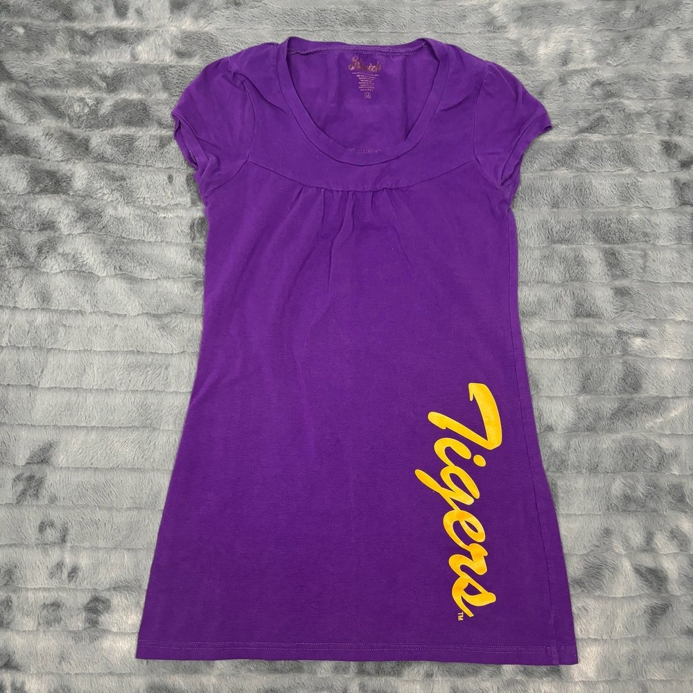 Klutch LSU Tigers Purple Short Sleeve Scoop Neck Top Womens Medium NCAA Fan Gear